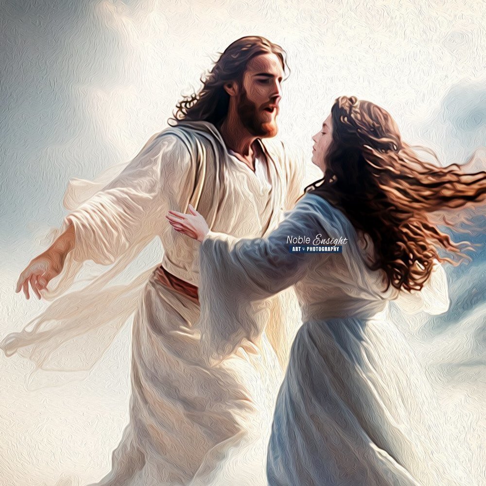 16x20 Jesus in Heaven Wall Art Watercolor Oil Painting Poster‎ - Picture 2 of 6